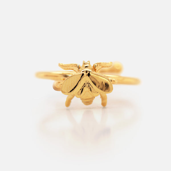 Anillo Bee Plata .925. con Chapa de Oro 14K.