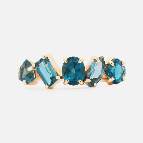 Anillos Birthstone Cluster Topacios London Blue.