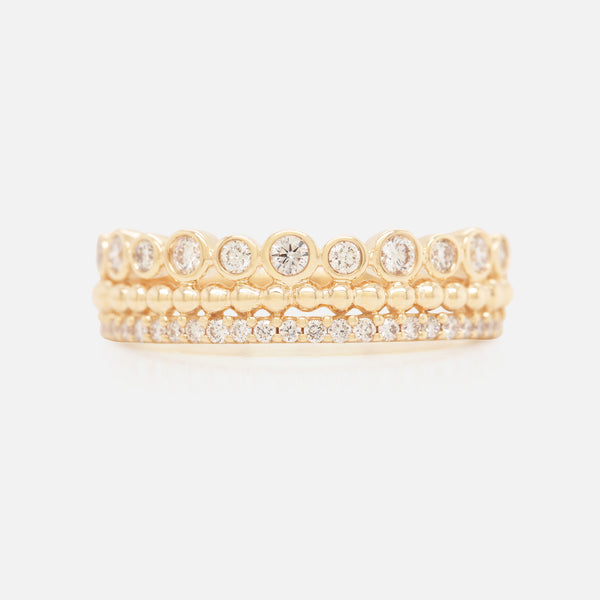 Anillo Borealis 3 Oro 14K con Diamantes.