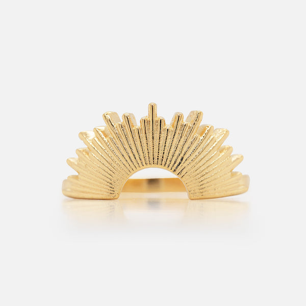 Anillo Solei Plata .925 con Chapa de Oro 14K / Oro Amarillo 14K.