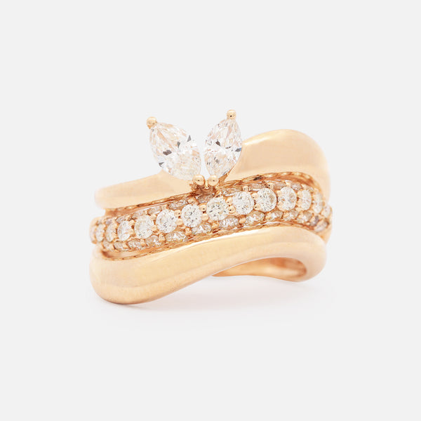 Anillo Odette Oro Amarillo 18K con Diamantes.