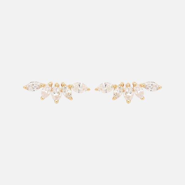 Aretes Acacia Oro Amarillo 18K con Diamantes.
