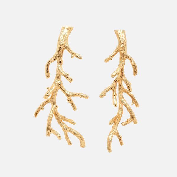 Aretes Terra G Plata .925 con Chapa de Oro 14K.
