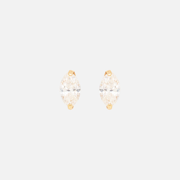 Aretes Orbit Oro Amarillo 18K con Diamantes Marquise.