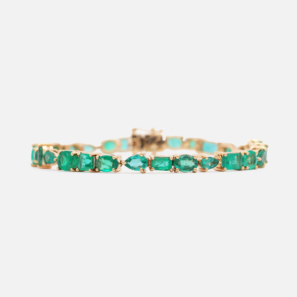Brazalete Mint Oro Amarillo 14K con Esmeraldas.