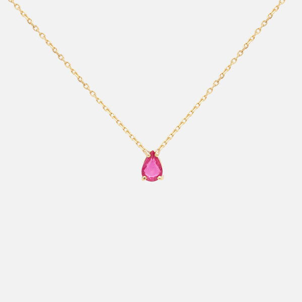 Cadena Orbit Oro 14K con Rubí.