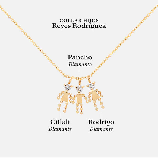 Cadena Kids Oro Amarillo 14K con Diamantes.