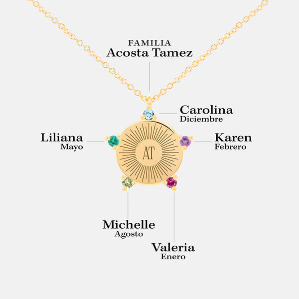 Cadena Estrela Plata .925 / Oro 14K con Piedras Naturales.
