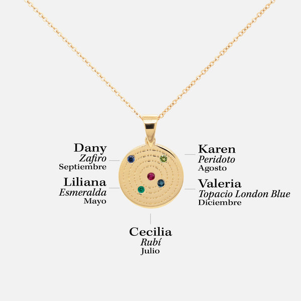 Cadena My Universe Oro 14K con Piedras Naturales.