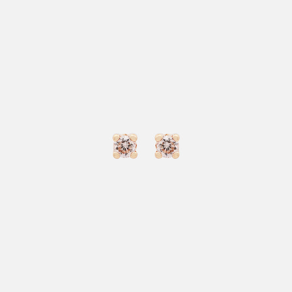 Studs Orbit Oro Amarillo 14K con Diamantes.