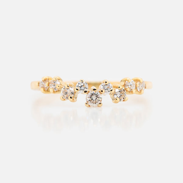 Anillo Zoe Oro 14K con Diamantes.