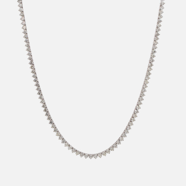 Collar Tennis 3 uñas Oro 14K con Diamantes.