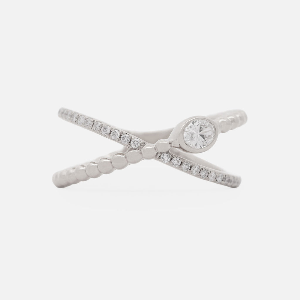 Anillo Astra Duo Oro 14K con Diamantes.