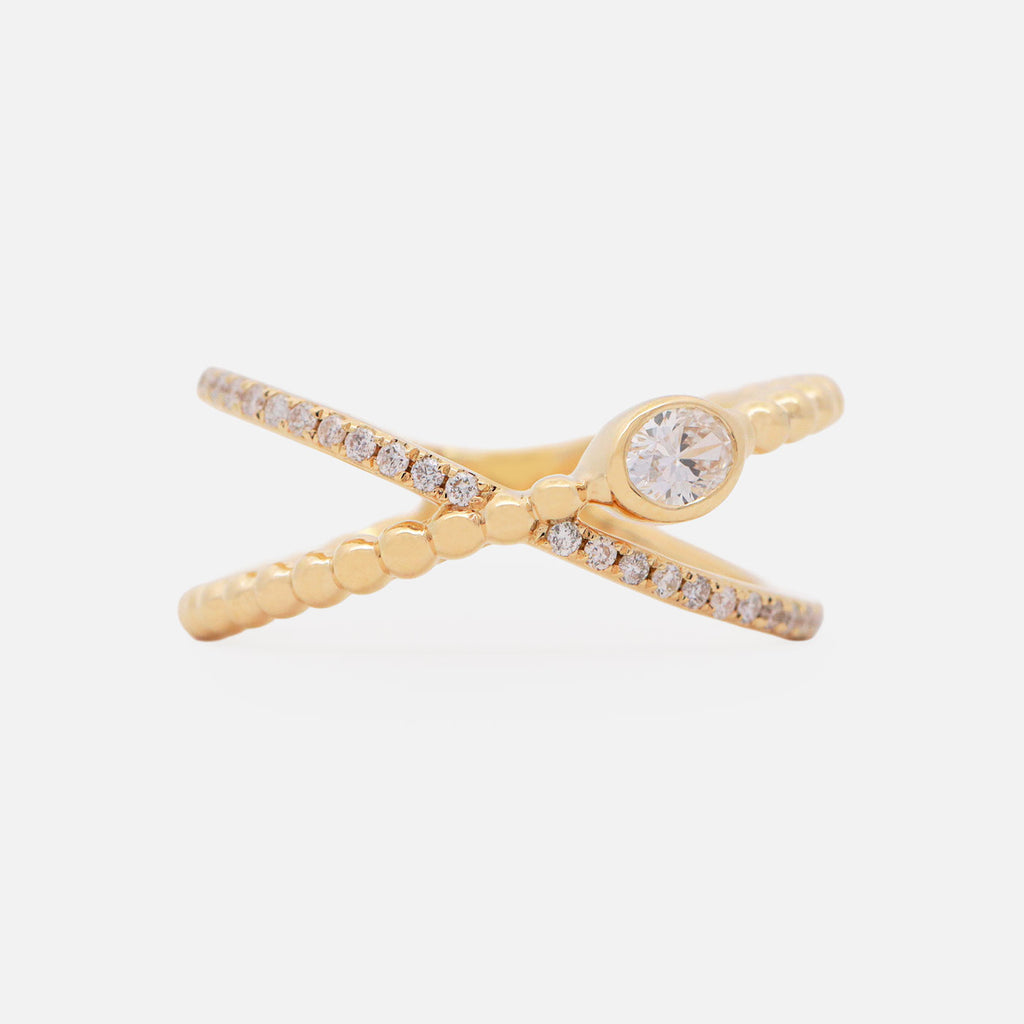 Anillo Astra Duo Oro 14K con Diamantes.