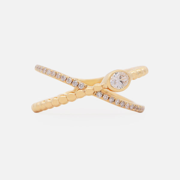 Anillo Astra Duo Oro 14K con Diamantes.