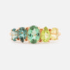 Anillo Atom Grass Oro Amarillo 14K con Turmalina, Zafiro, Peridoto y Crisoberilo.