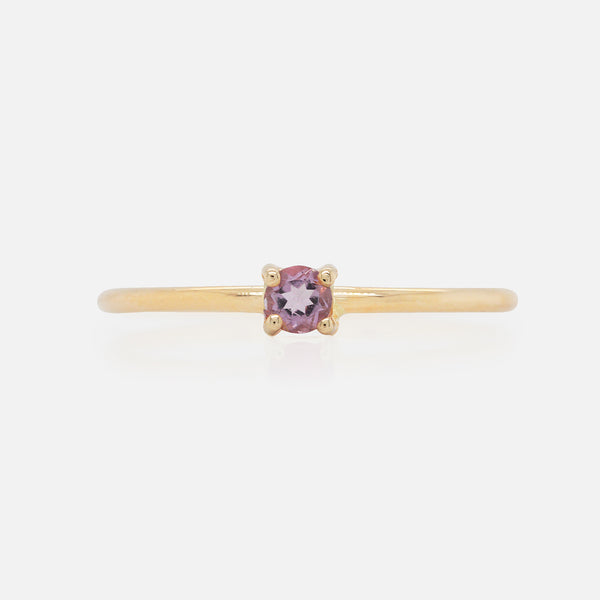 Anillo Birthstone Oro Amarillo 14K y Piedras Naturales.