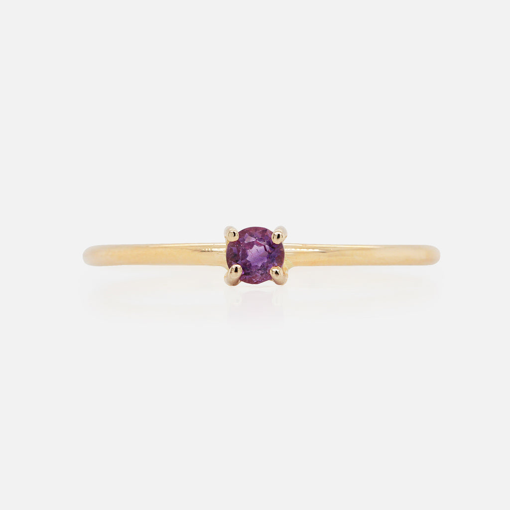 Anillo Birthstone Oro Amarillo 14K y Piedras Naturales.