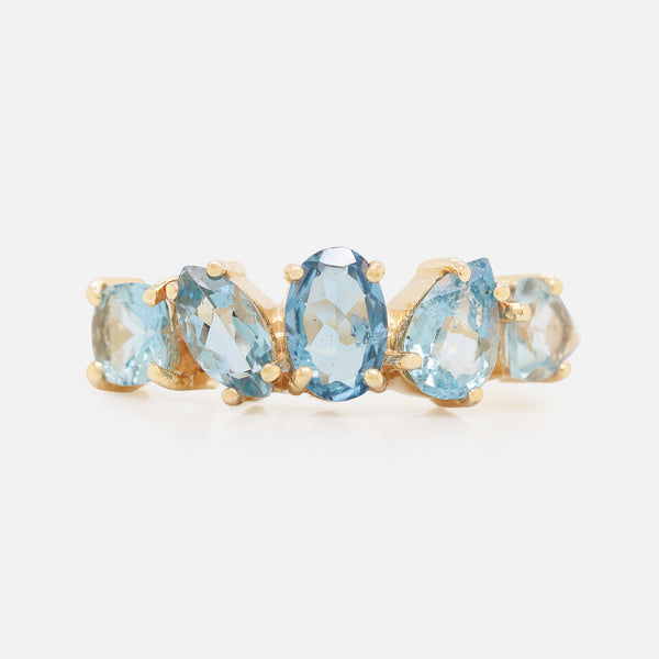 Anillos Birthstone Cluster Aquamarina