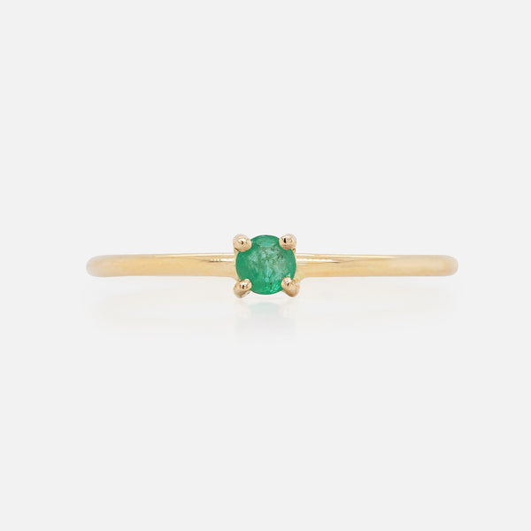 Anillo Birthstone Oro Amarillo 14K y Piedras Naturales.