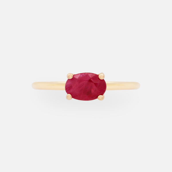 Anillo Noa Oro Amarillo 14K y Piedras Naturales.