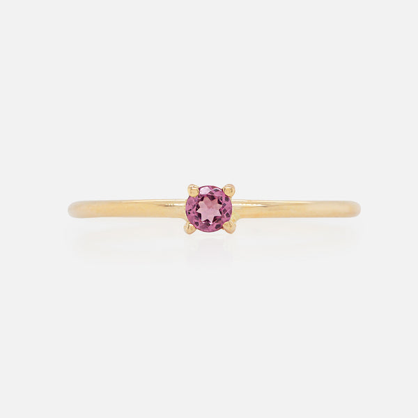Anillo Birthstone Oro Amarillo 14K y Piedras Naturales.