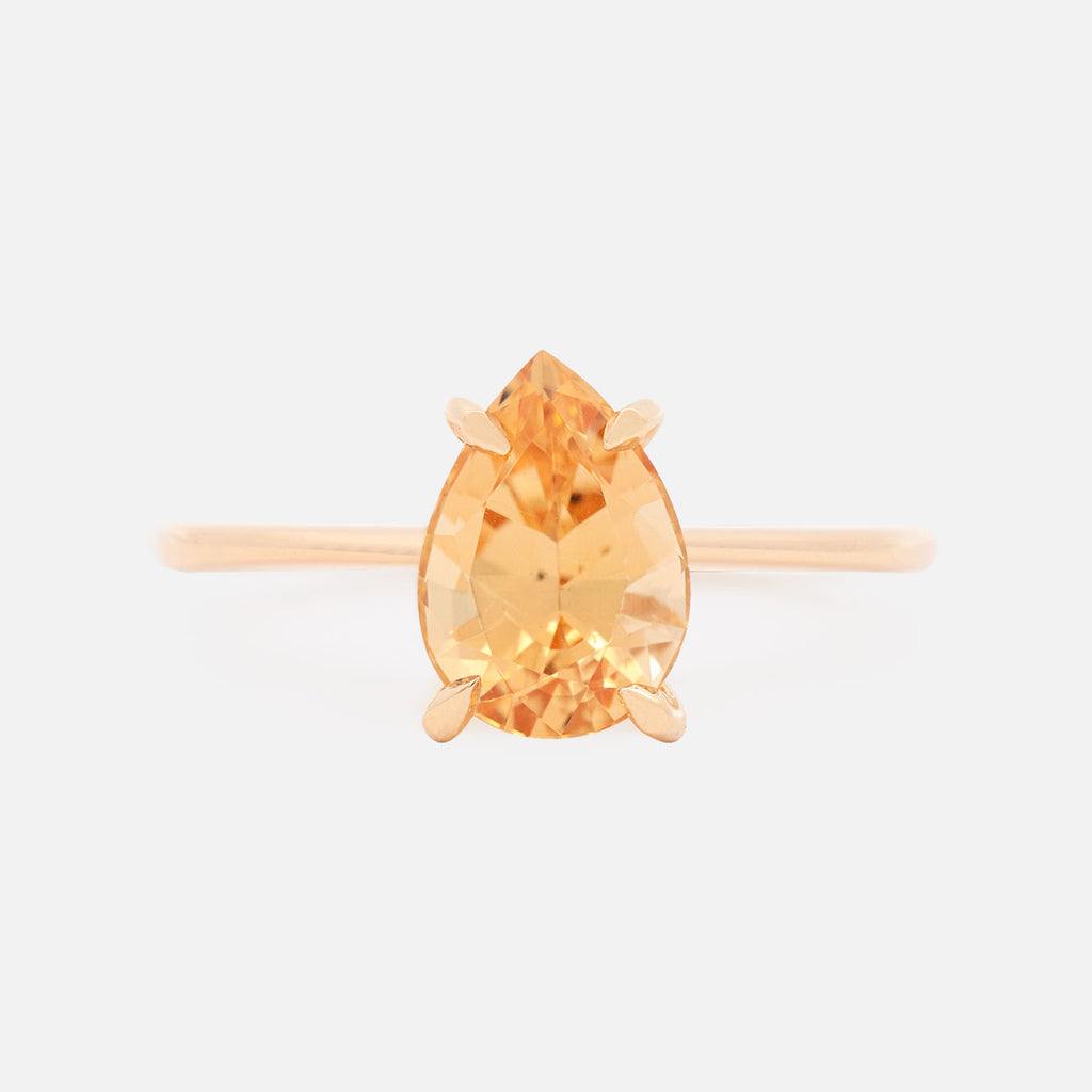 Anillo Elios Oro Amarillo 14K con Topacio Imperial Gota.