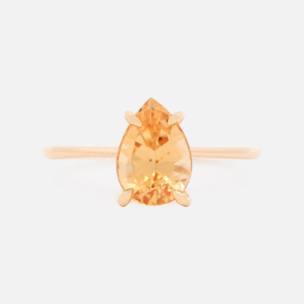 Anillo Elios Oro Amarillo 14K con Topacio Imperial Gota.