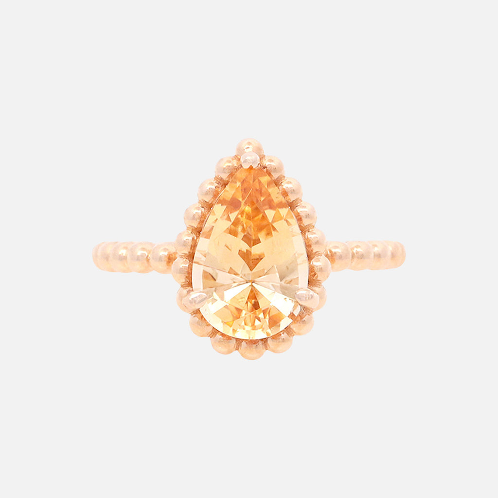 Anillo Elysa Oro Amarillo 14K con Topacio Imperial.