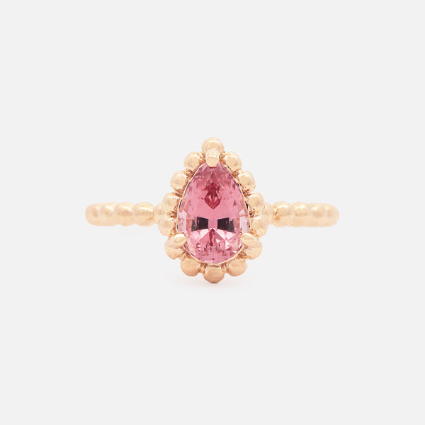 Anillo Elysa Granate Malaya Oro Amarillo 14K con Granate Malaya.