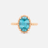 Anillo Elysa Oro Amarillo 14K con Zircón Celeste Oval.