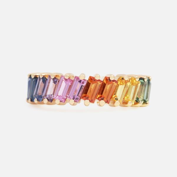 Anillo Fiorela Oro Amarillo 18K con Zafiros.