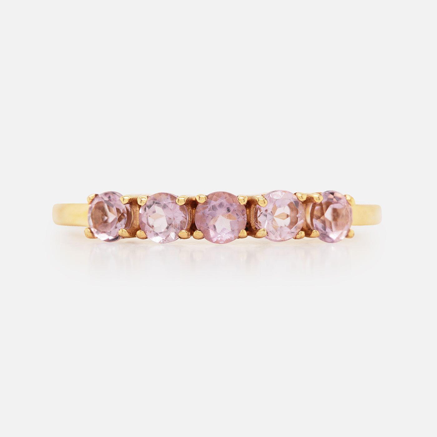 Anillos Iris Oro Amarillo 14K con Amatistas Claras. 