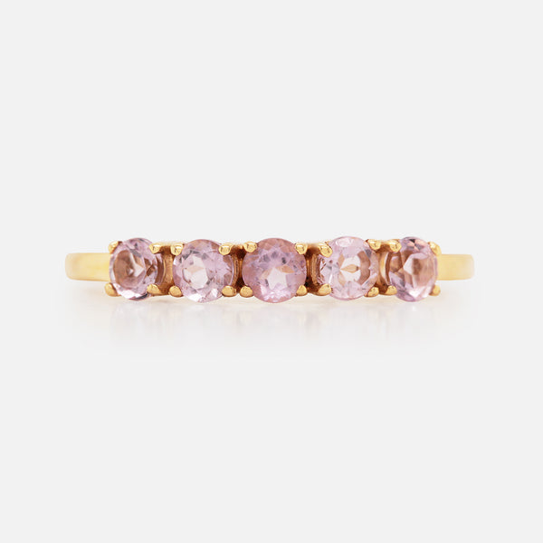 Anillos Iris Oro Amarillo 14K con Amatistas Claras. 