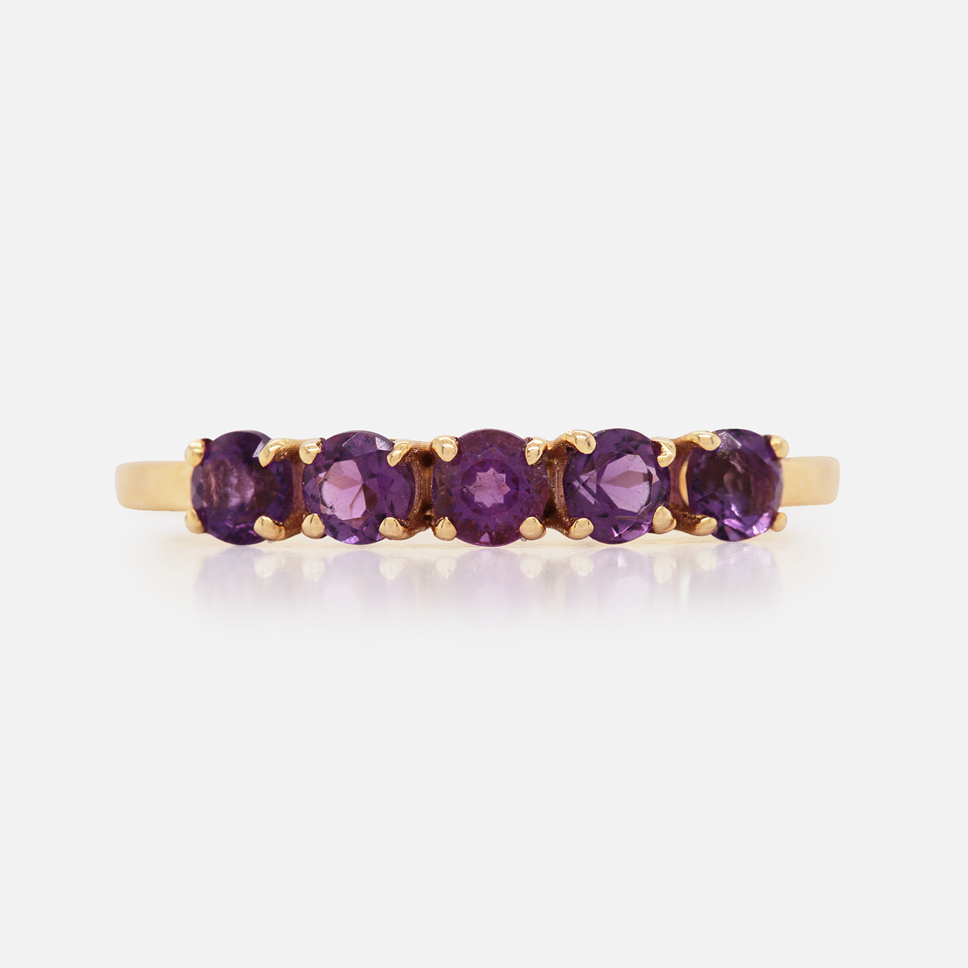 Anillos Iris Oro Amarillo 14K con Amatistas.