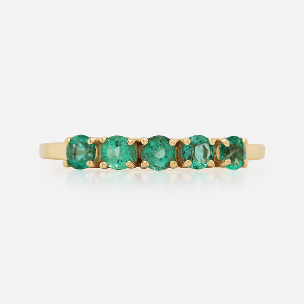 Anillos Iris Oro Amarillo 14K con Esmeraldas.