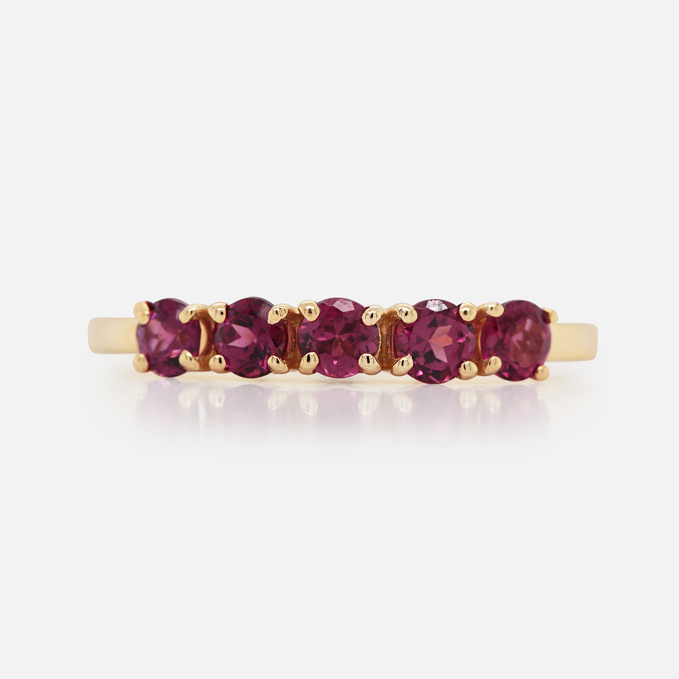 Anillos Iris Oro Amarillo 14K y Granates.