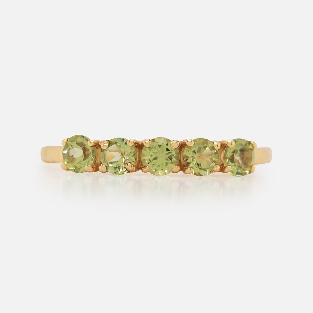 Anillos Iris Oro Amarillo 14K con Piedras Naturales Peridotos