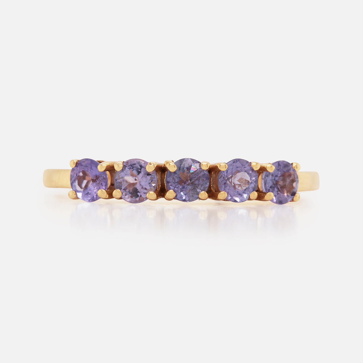 Anillos Iris Oro Amarillo 14K con Tanzanitas.