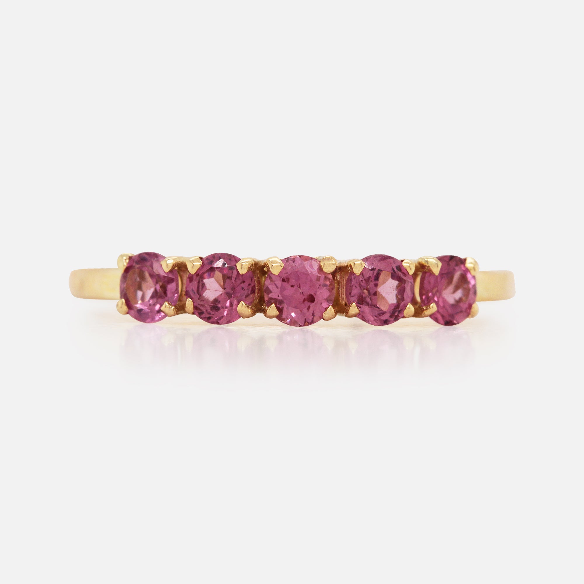  Anillo Iris Oro Amarillo 14K con Turmalinas.