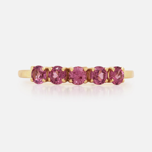  Anillo Iris Oro Amarillo 14K con Turmalinas.
