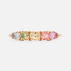 Anillo Myla Freesia Oro Amarillo 14K con Zafiros.