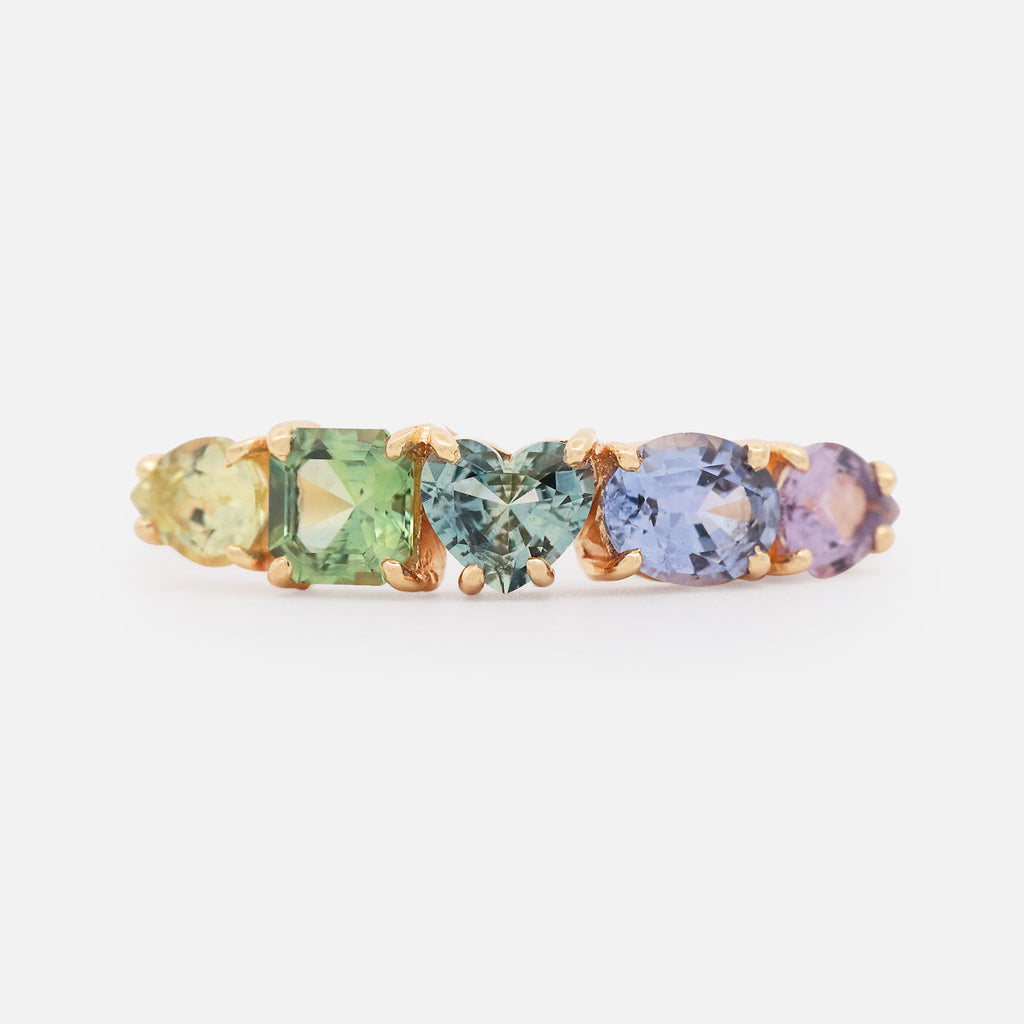 Anillo Nova Watercolor Oro Amarillo 14K con Zafiro.