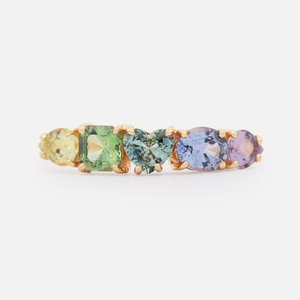 Anillo Nova Watercolor Oro Amarillo 14K con Zafiro.