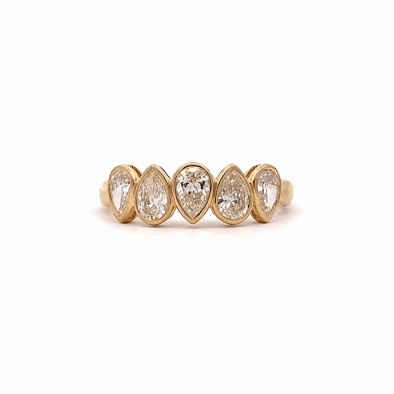 Anillo Orion Drops Oro Amarillo 14K con Diamantes.
