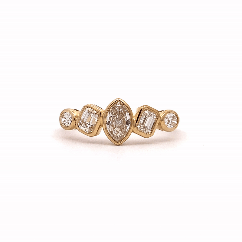 Anillo Orion Multi Oro Amarillo 14K con Diamantes.