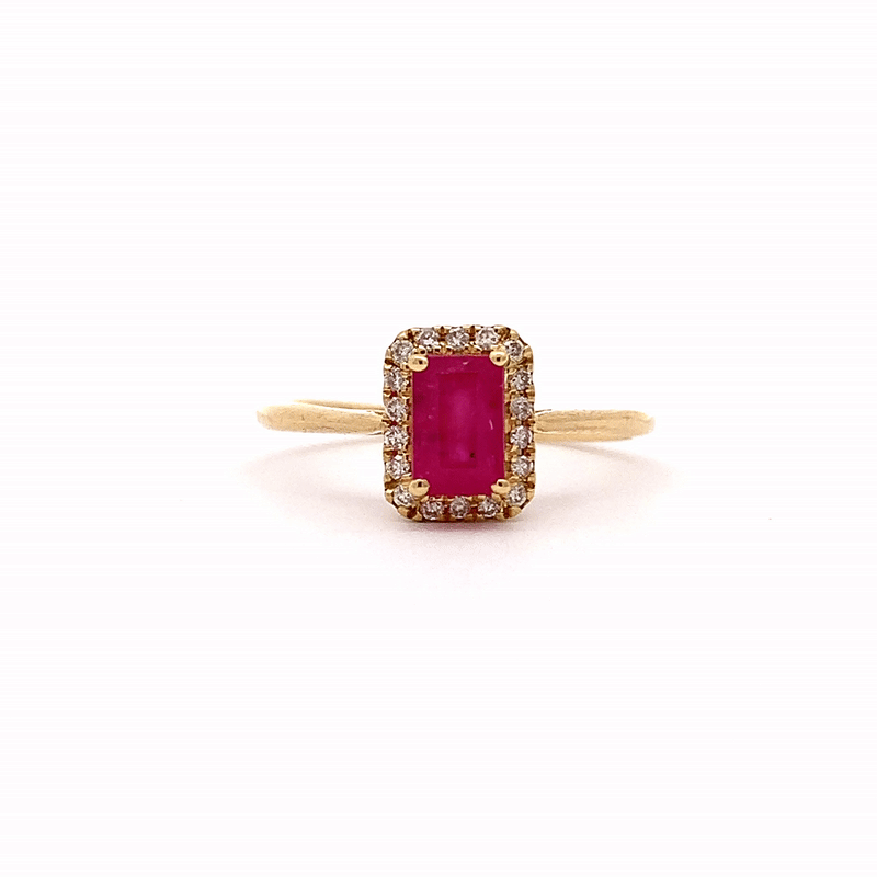 Anillo Royal Oro 18K con Rubí y Diamantes.