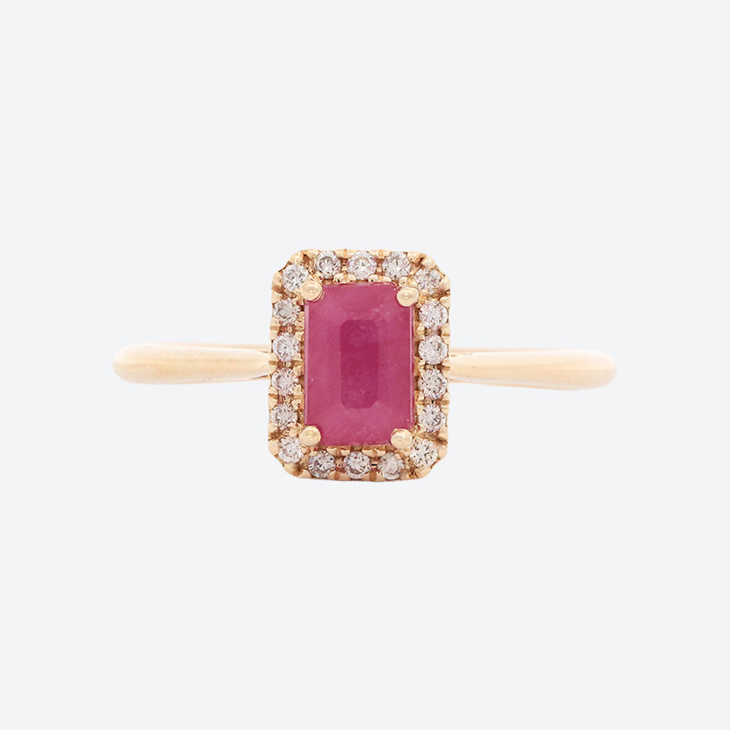 Anillo Royal Oro 18K con Rubí y Diamantes.