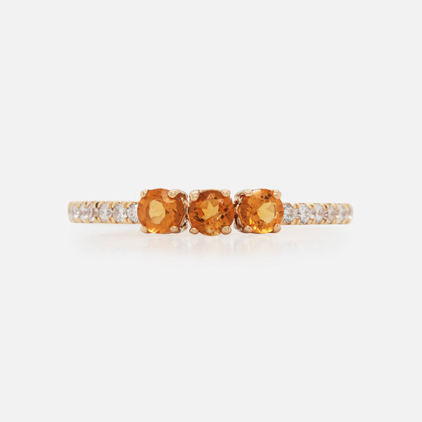 Anillo Selene Oro Amarillo 14K Piedras Naturales y Diamantes.