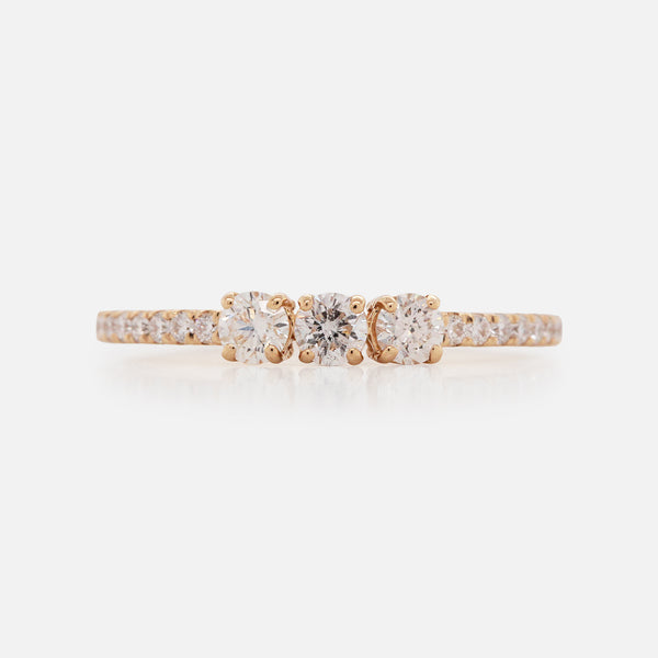 Anillo Selene Oro Amarillo 14K Piedras Naturales y Diamantes.